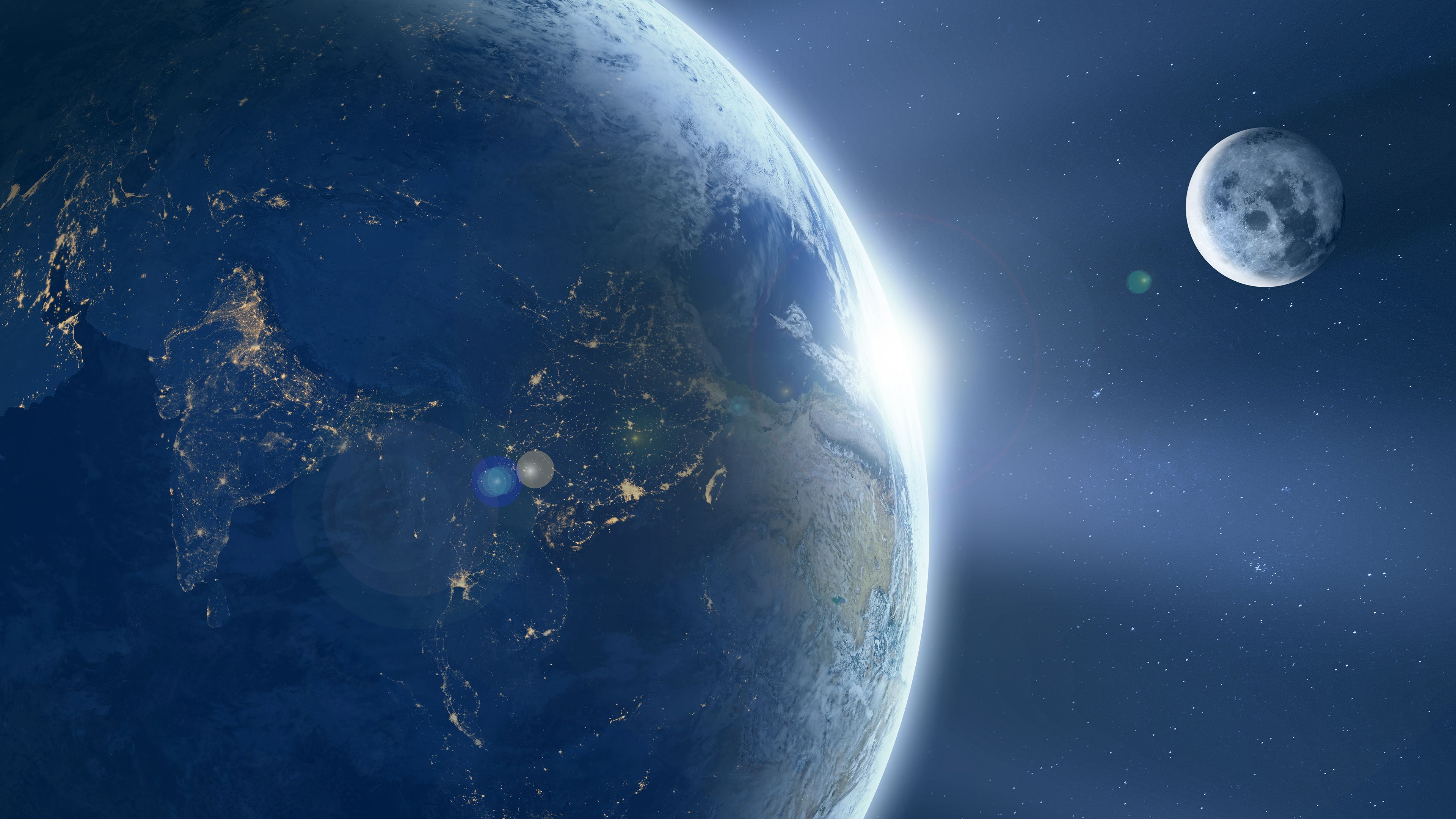 Terra e Luna dallo spazio, 3840x2160 Ultra HD, 4K TV