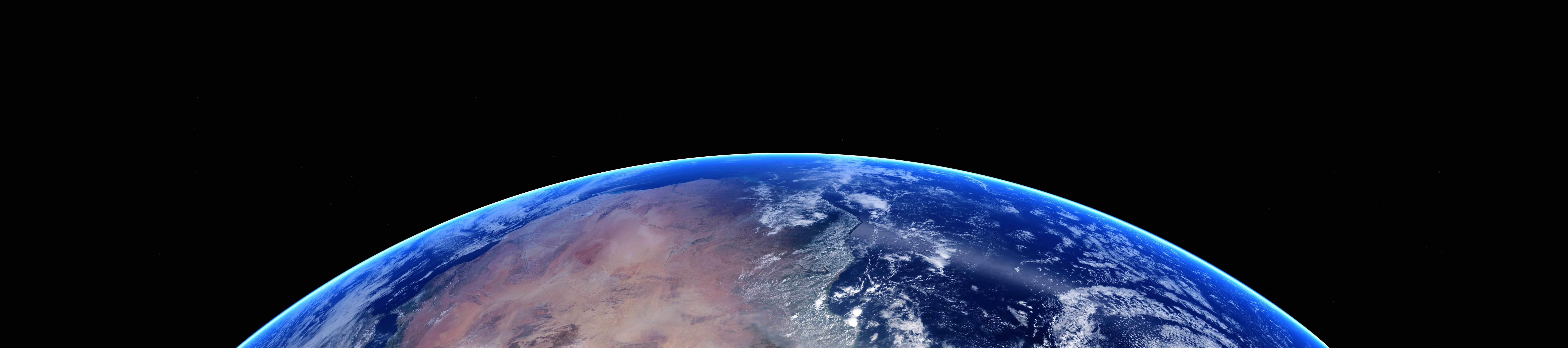 Pianeta Terra vista spaziale, 9000x2000 21:9, Ultrawide