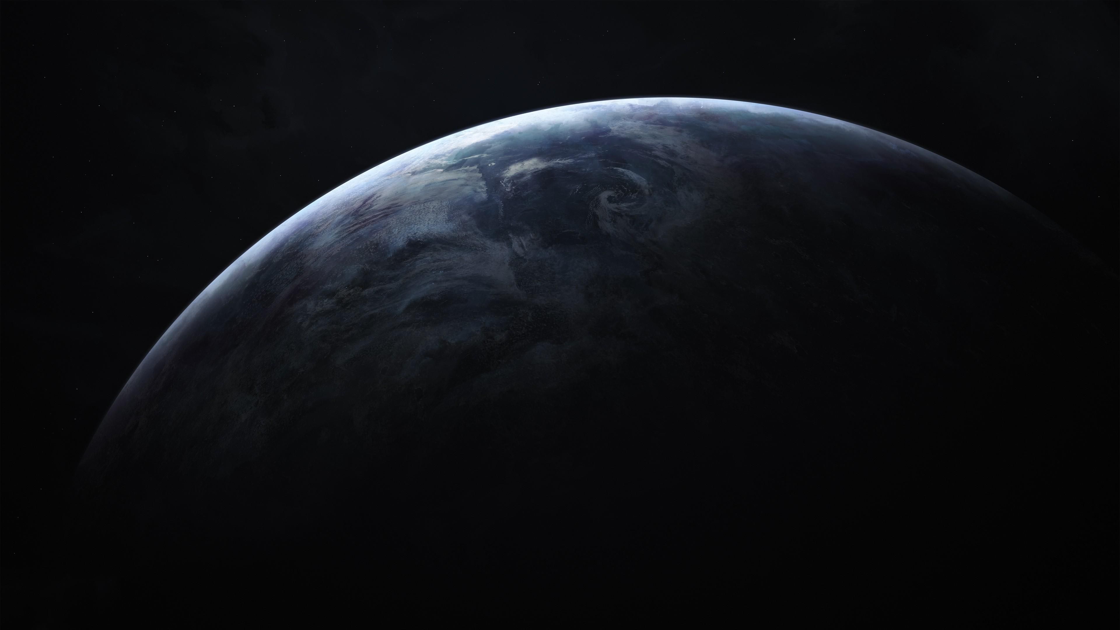 Pianeta Terra spazio scuro, 3840x2160 UHD, Monitor 4K