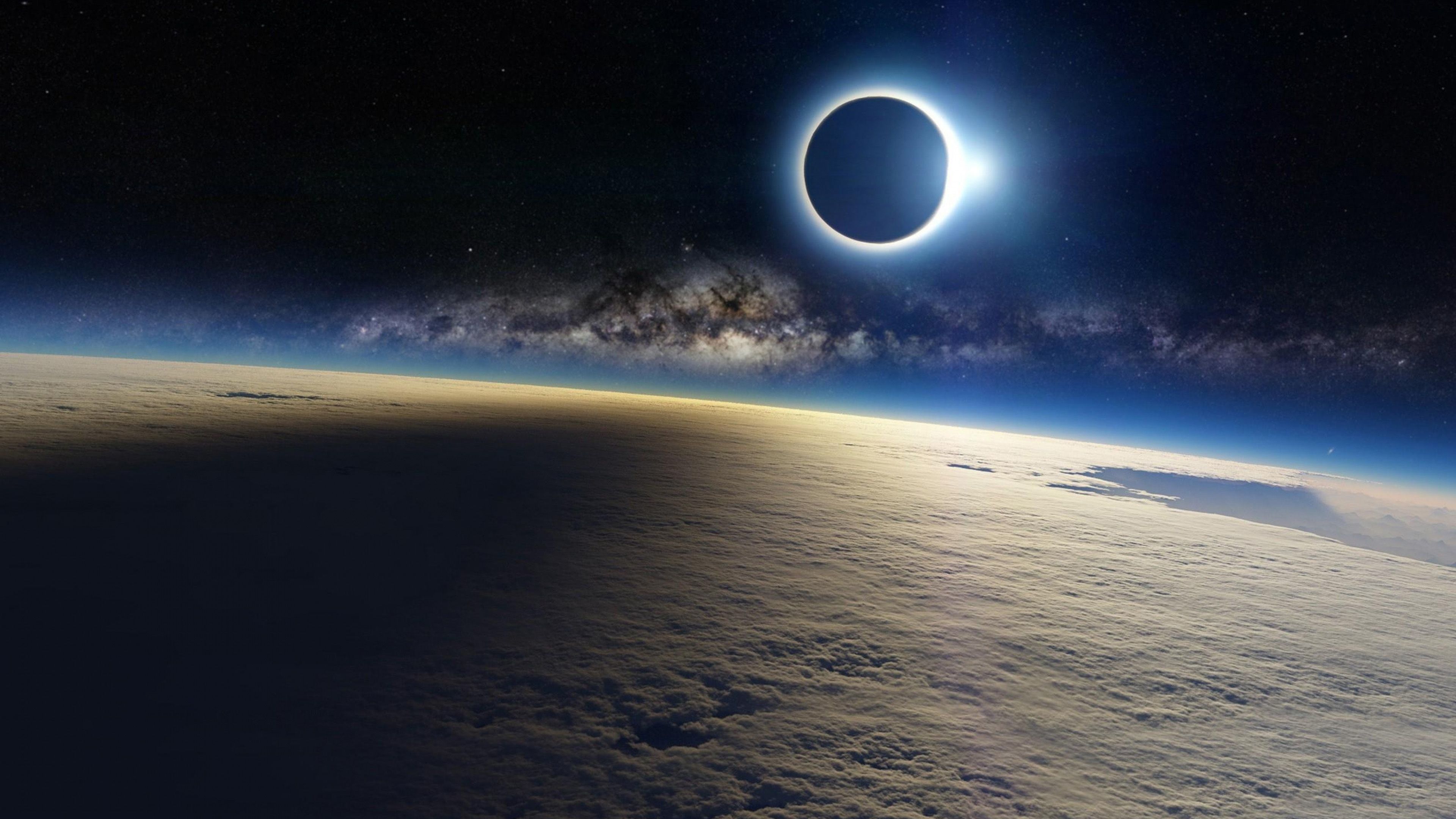 Eclissi solare vista dallo spazio, 3840x2160 4K Ultra HD, Monitor 4K