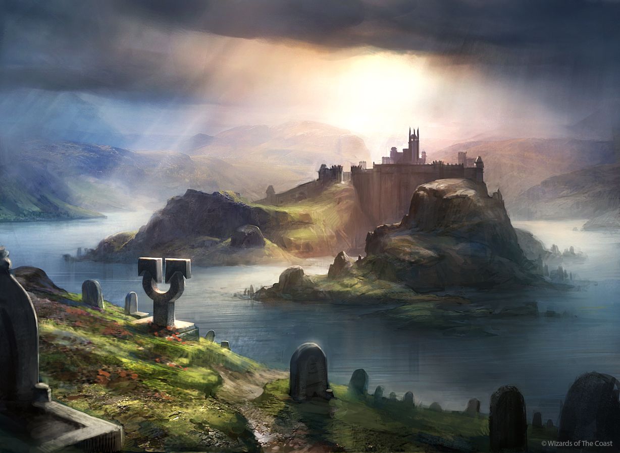 Castello su isola, paesaggio fantasy, 1228x898 HD, Desktop