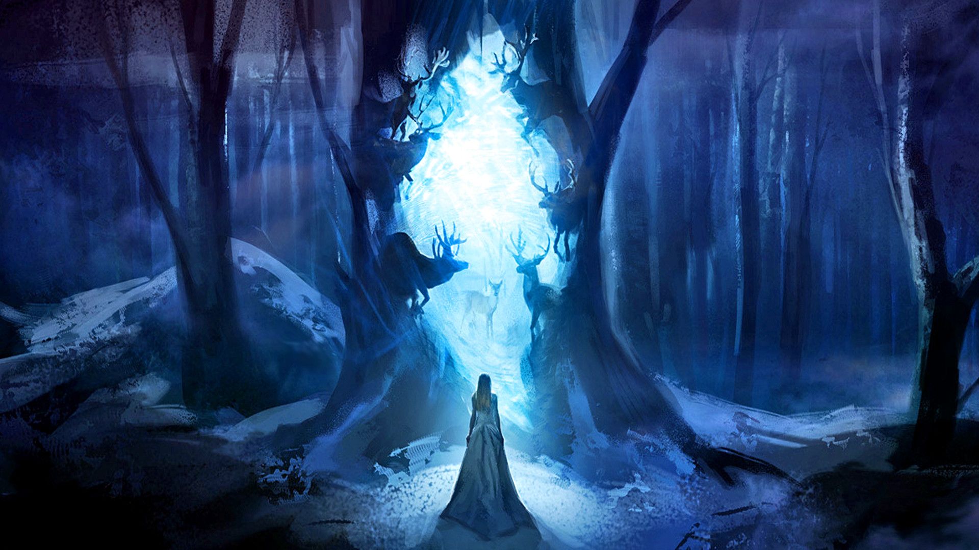 foresta magica portale blu, 1920x1080 1080p, PC Desktop