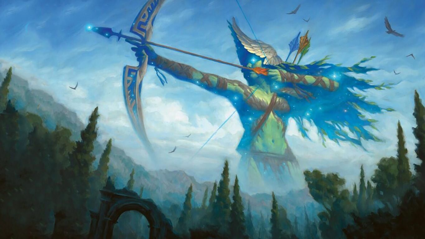 Arciere elfico blu fantasy, 1366x768 HD, Desktop