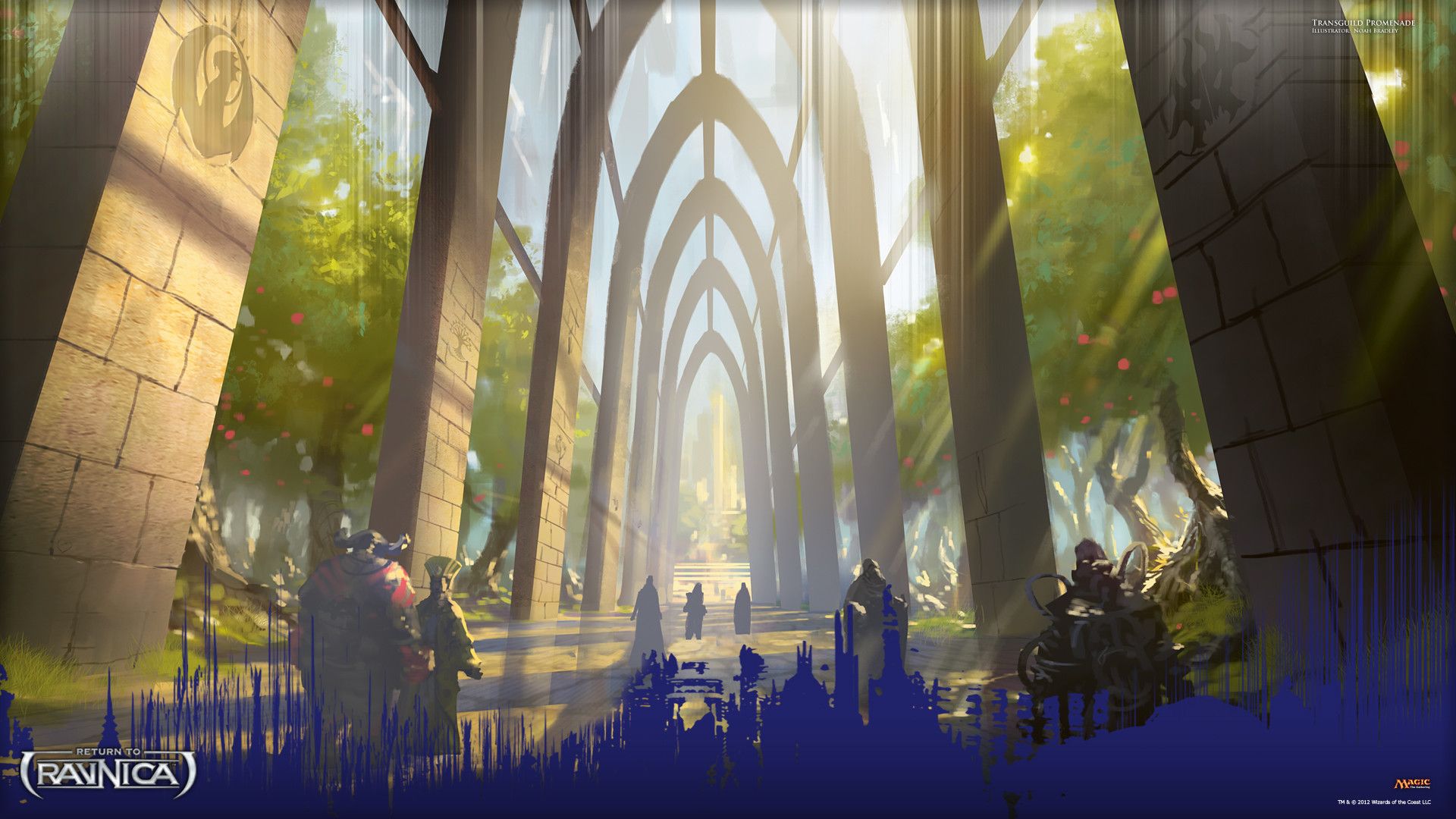 Foresta fantasy con archi di pietra, 1920x1080 Full HD, PC