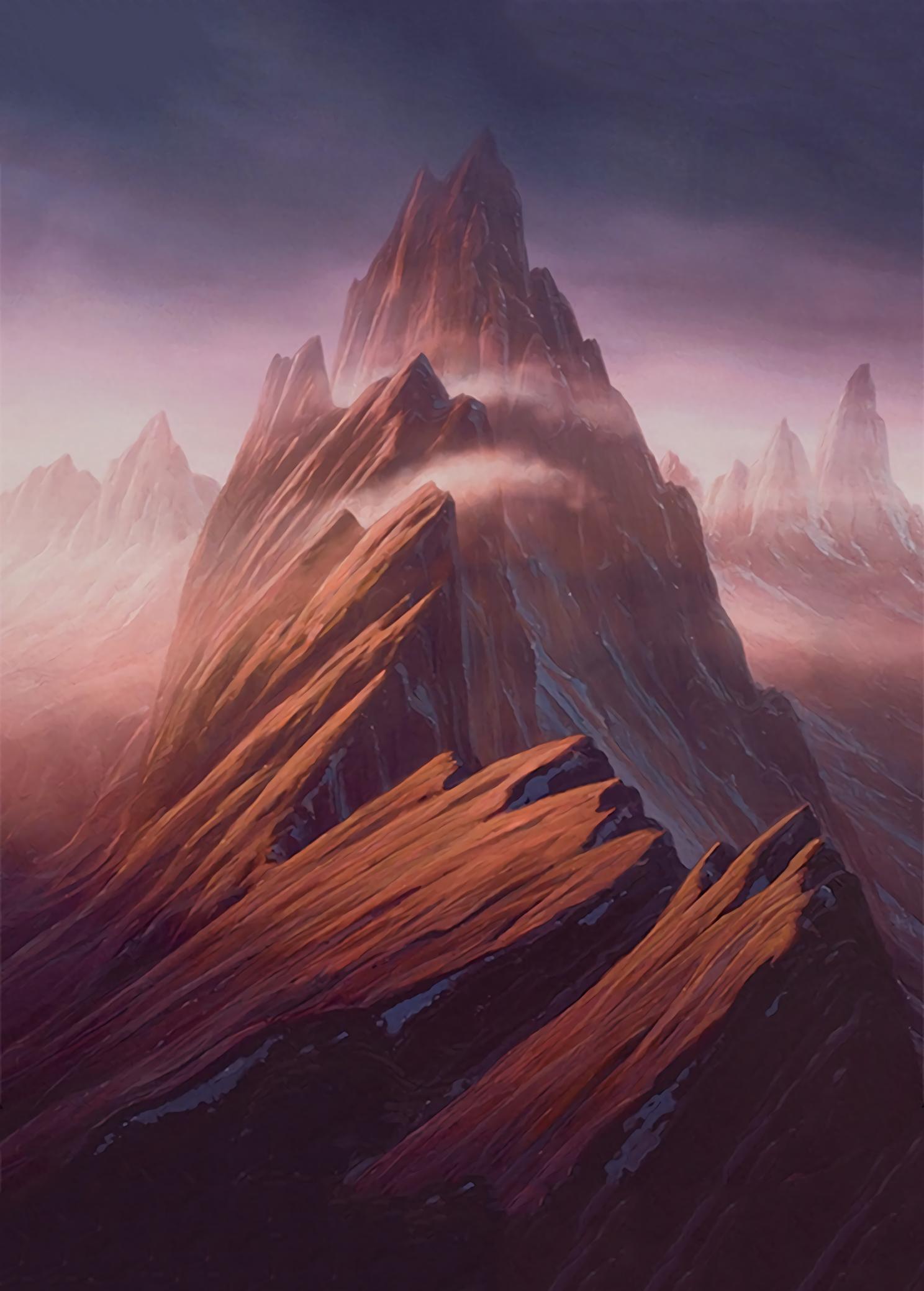 Montagne rocciose fantasy nebbiose, 1488x2078 Verticale, Telefono