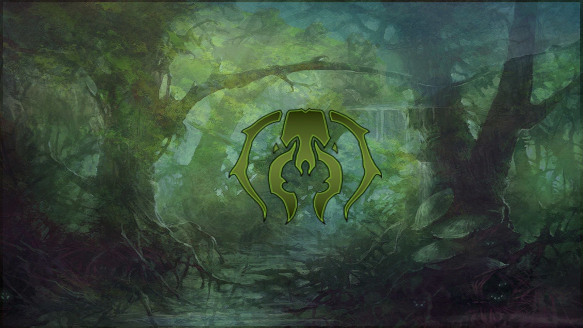 Foresta magica con simbolo verde, 1920x1080 Full HD, Desktop