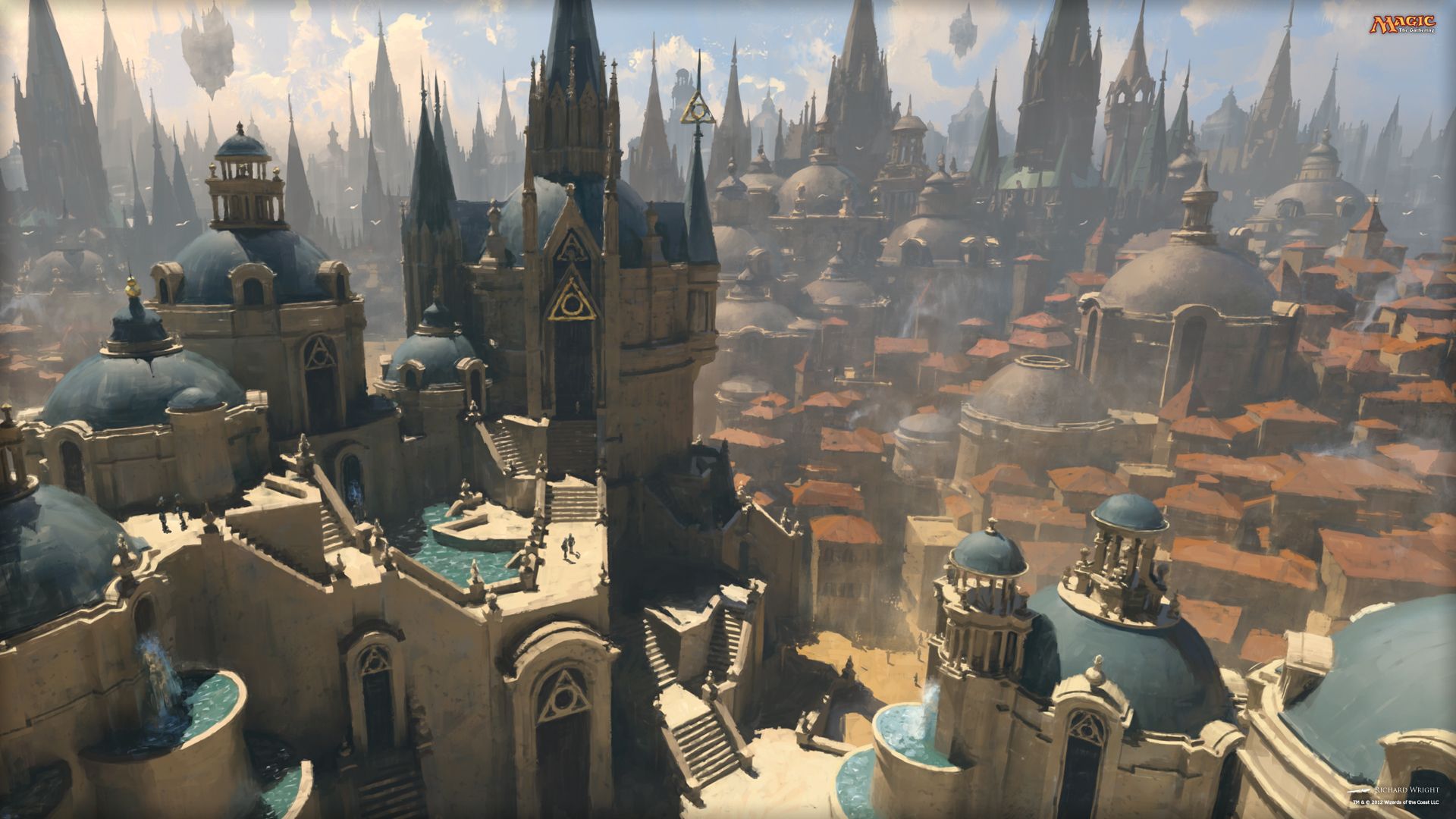 Città fantasy con torri e cupole, 1920x1080 Full HD 1080p, Desktop