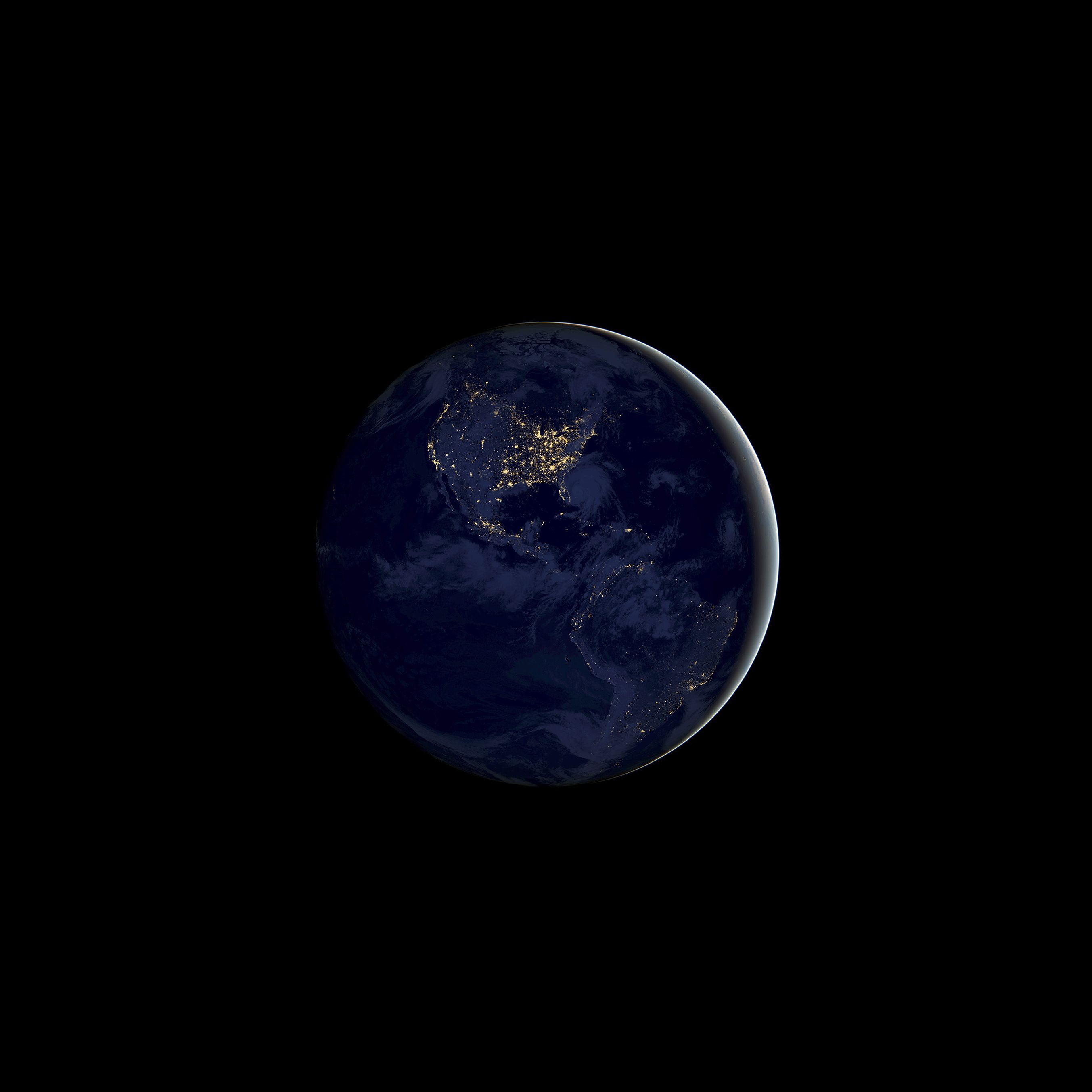 Terra vista dallo spazio notte, 2706x2706 WQXGA, Desktop