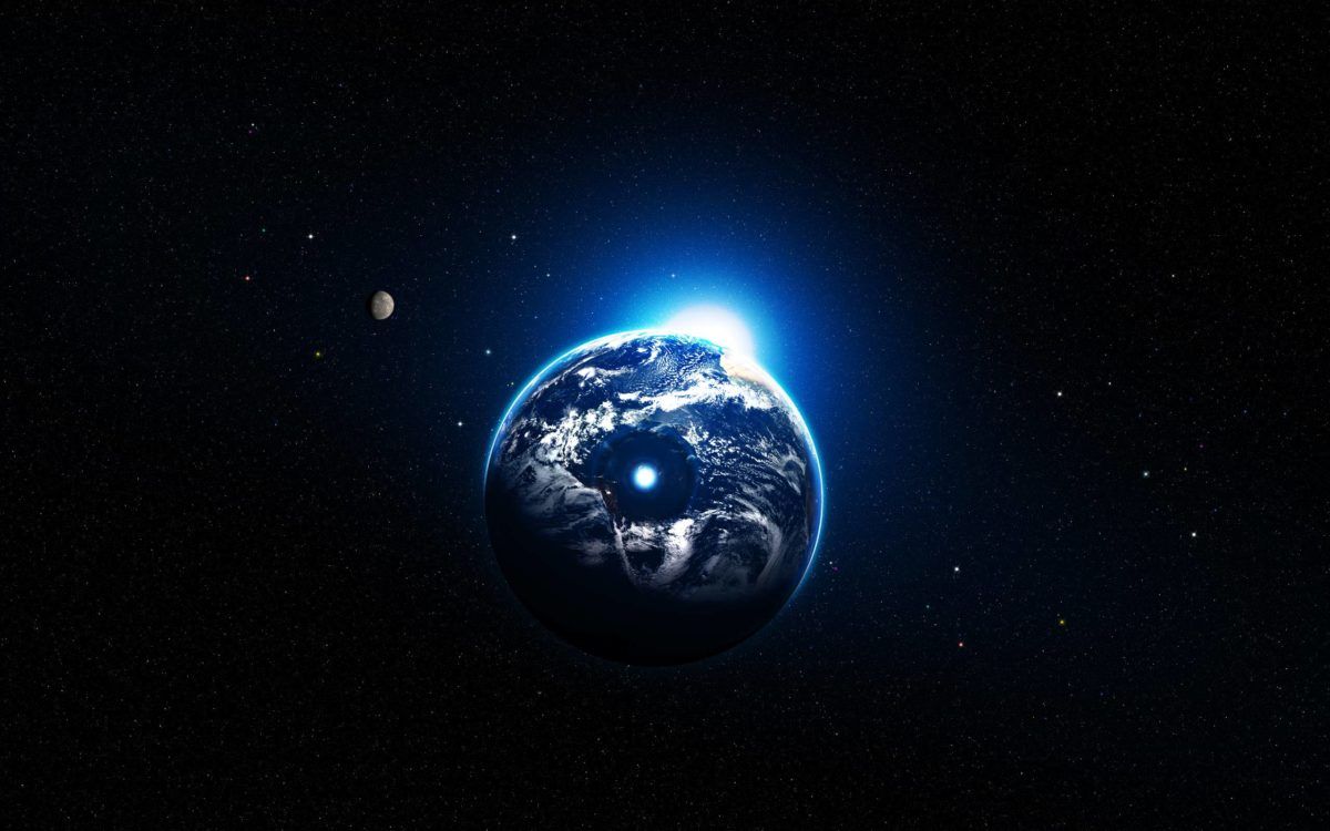 Terra vista dallo spazio, luce blu, 1200x750 HD, Desktop
