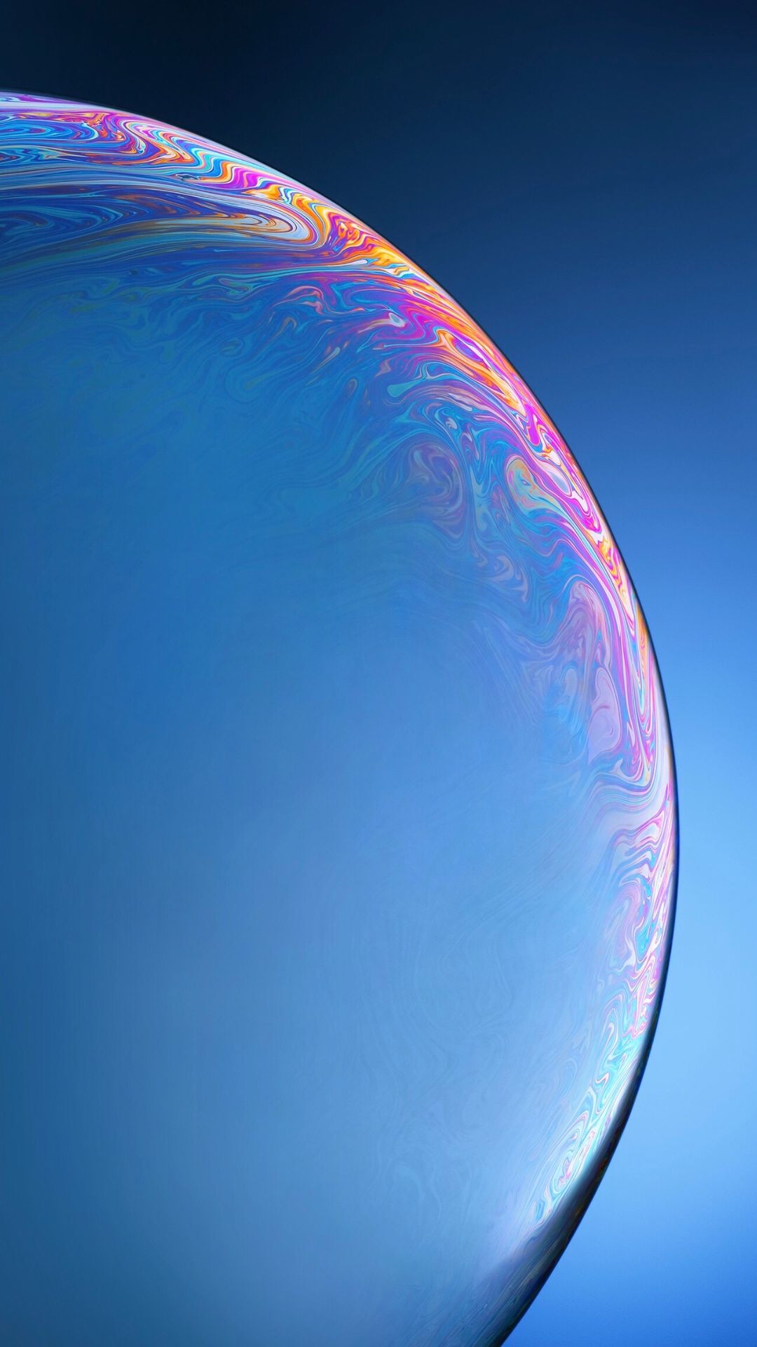 Bolla di sapone iridescente blu, 1080x1920 Full HD Verticale, iPhone Air