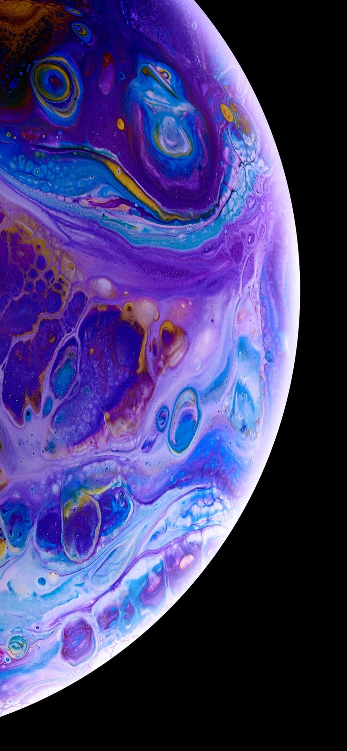 Pianeta astratto viola e blu, 1125x2436 Verticale, iPhone Plus