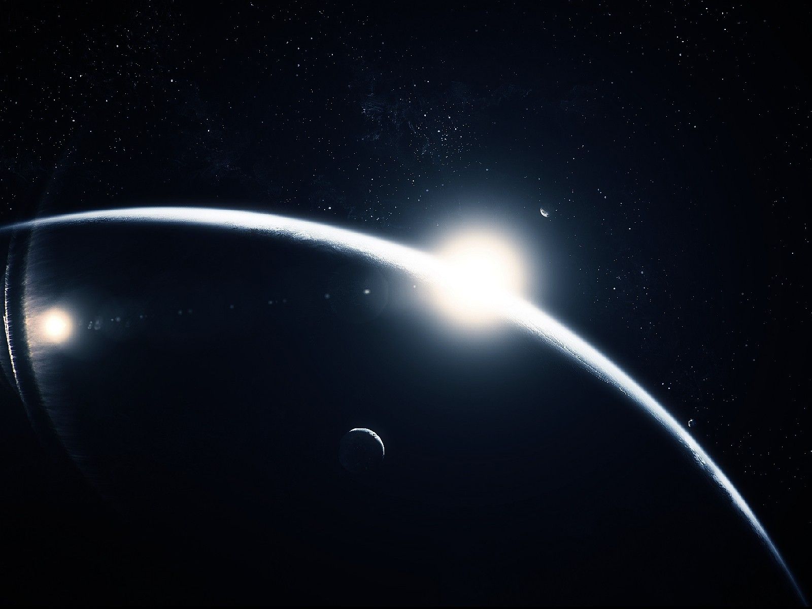 Terra con anello luminoso spazio, 1600x1200 HD, Laptop