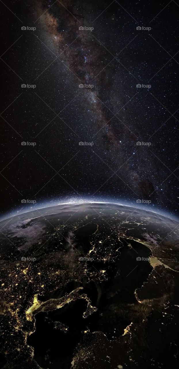 Terra vista dallo spazio, notte, 622x1280 Verticale, iPhone Air