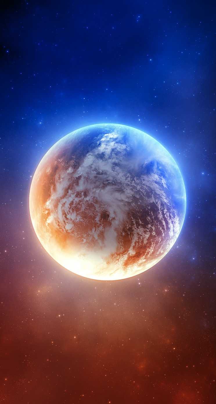 Pianeta Terra stilizzato spazio, 744x1392 Full HD Verticale, iPhone Pro Max