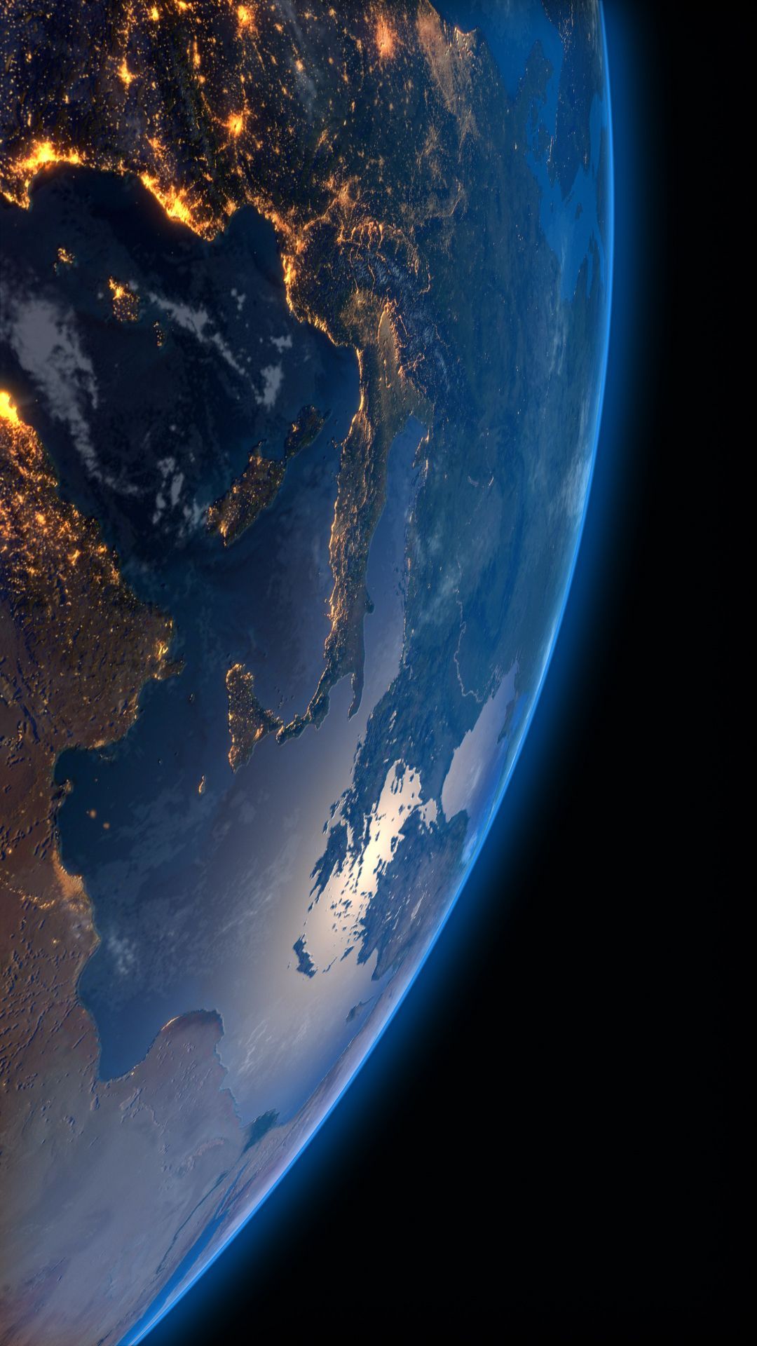 Terra luci notturne Europa, 1080x1920 Full HD Verticale, Samsung Galaxy