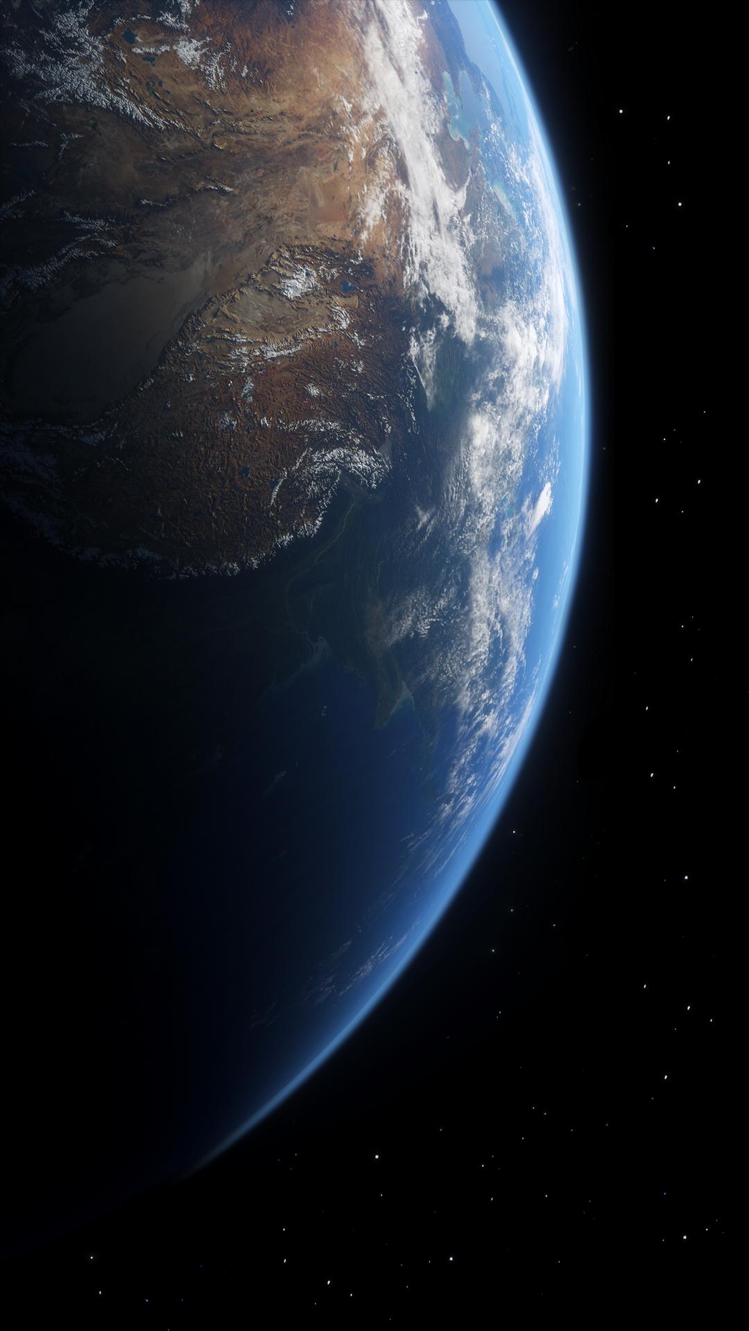 Terra vista ravvicinata spazio, 1080x1920 Full HD Verticale, Smartphone