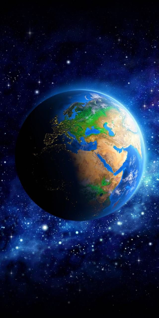 Terra Europa Africa stellato, 640x1280 Verticale, Mobile