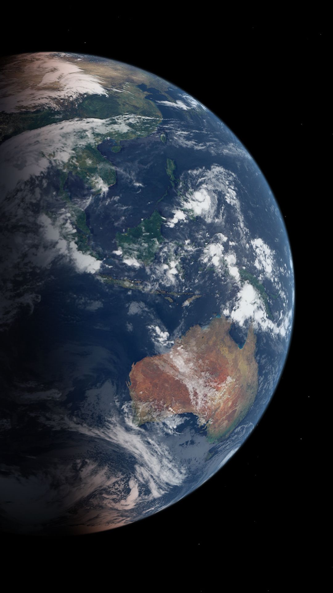 Terra Australia nuvole spazio, 1080x1920 Full HD Verticale, Smartphone