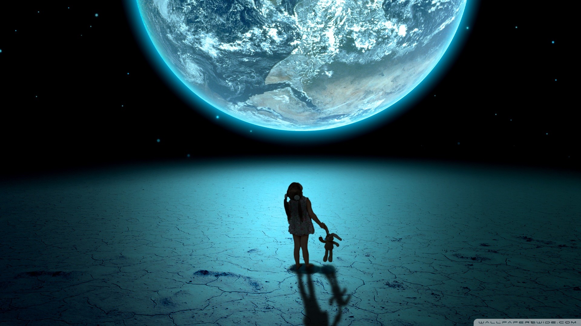 Bambina astronauta guarda Terra, 1920x1080 Full HD, Laptop