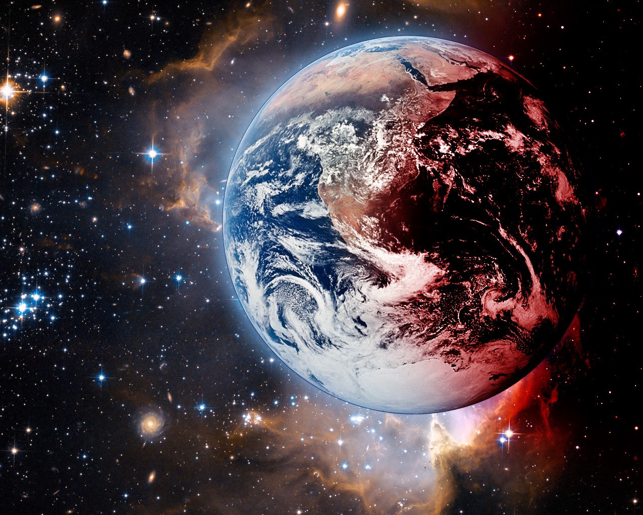Terra nebulosa colorata spazio, 1280x1024 HD, ROG Asus Laptop