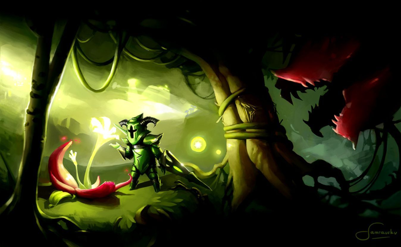 Personaggio verde in foresta Terraria, 1348x829 HD, Desktop