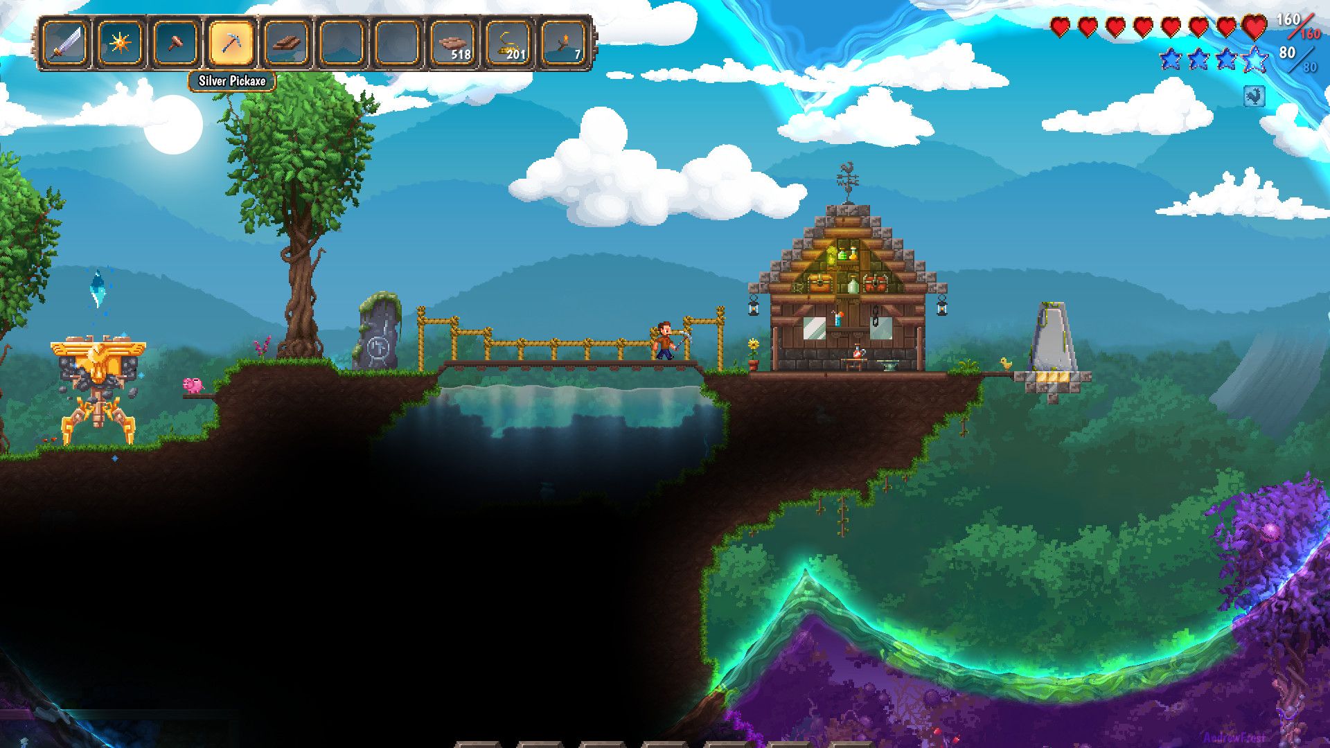 Personaggi Terraria pixel art foresta, 1920x1200 Full HD+, PC Desktop