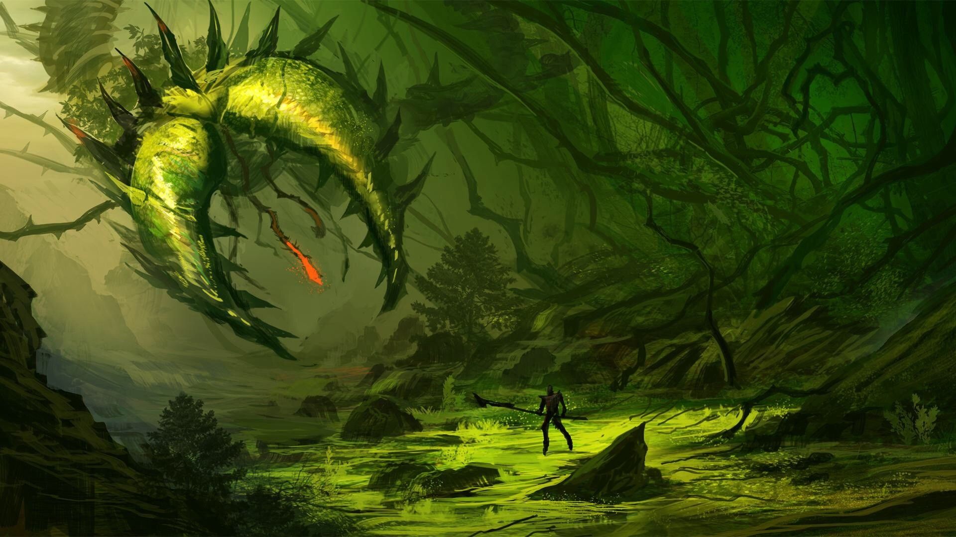 Verme gigante verde Terraria, sandbox 2D, 1920x1080 Full HD, Laptop