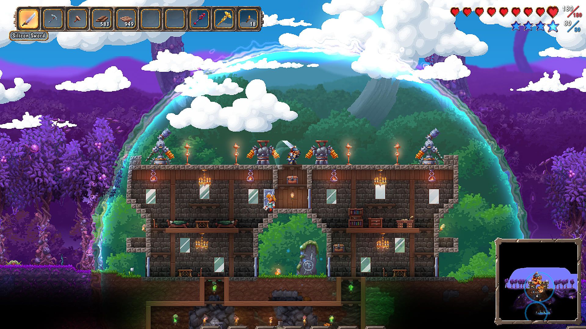 Terraria luna occhio mostro foresta, 1920x1080 Full HD, Desktop