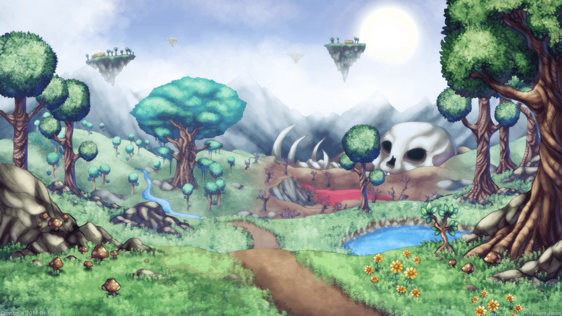Terraria paesaggio con teschio, 1920x1080 1080p, PC Desktop