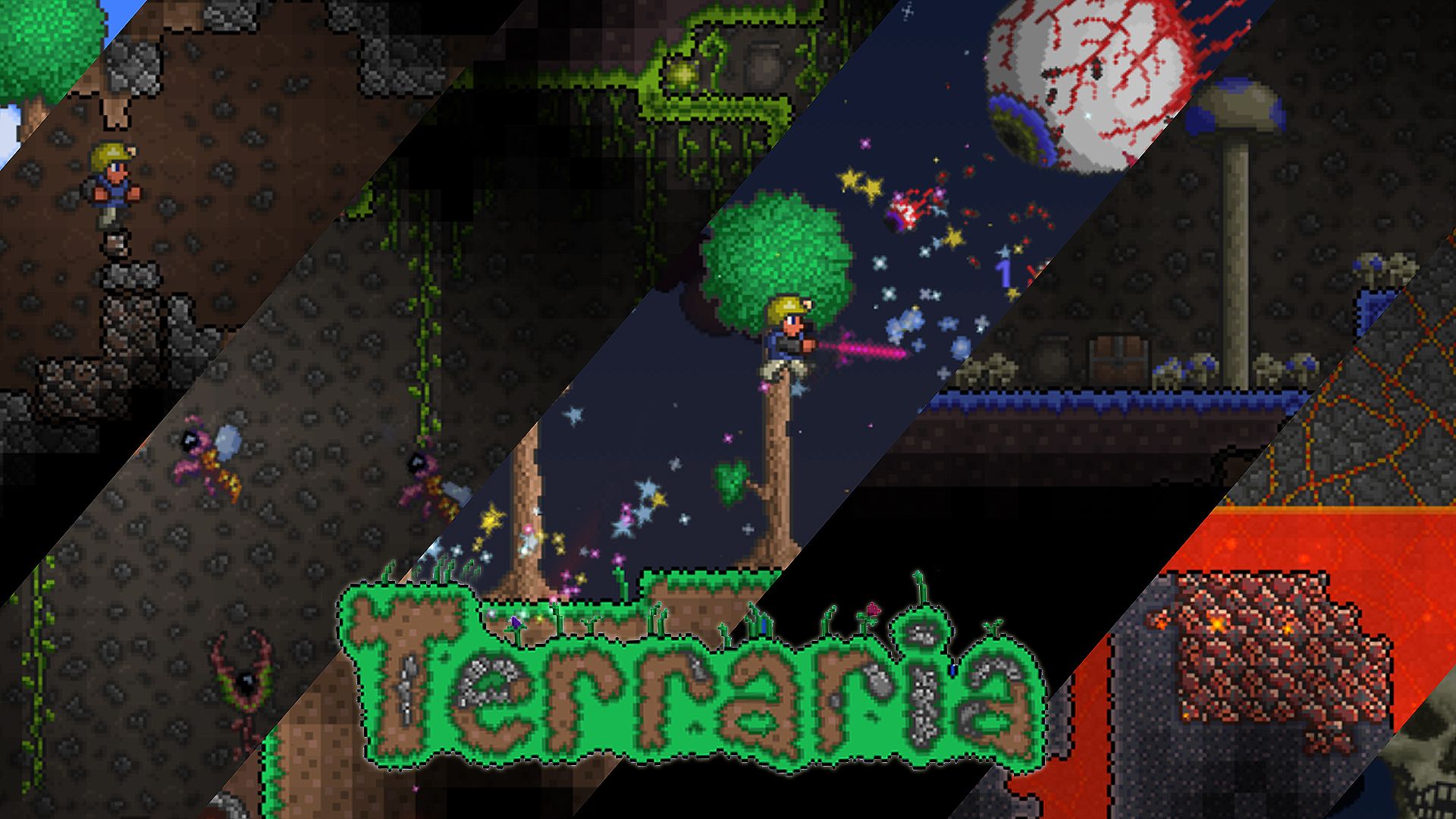 Casa in legno in fiamme pixel art, 1366x768 720p, PC