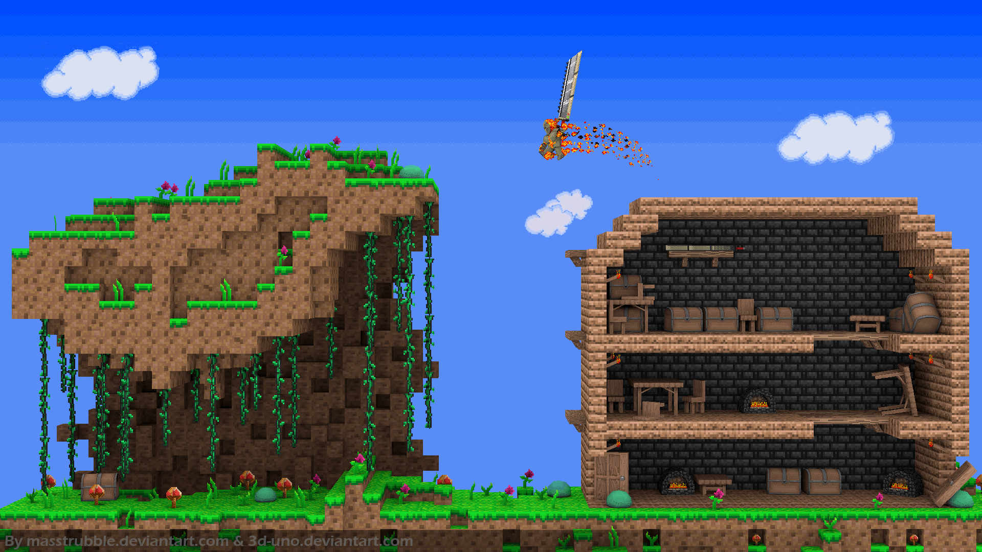 Logo Terraria pixel art verde, 1261x842 HD, Desktop