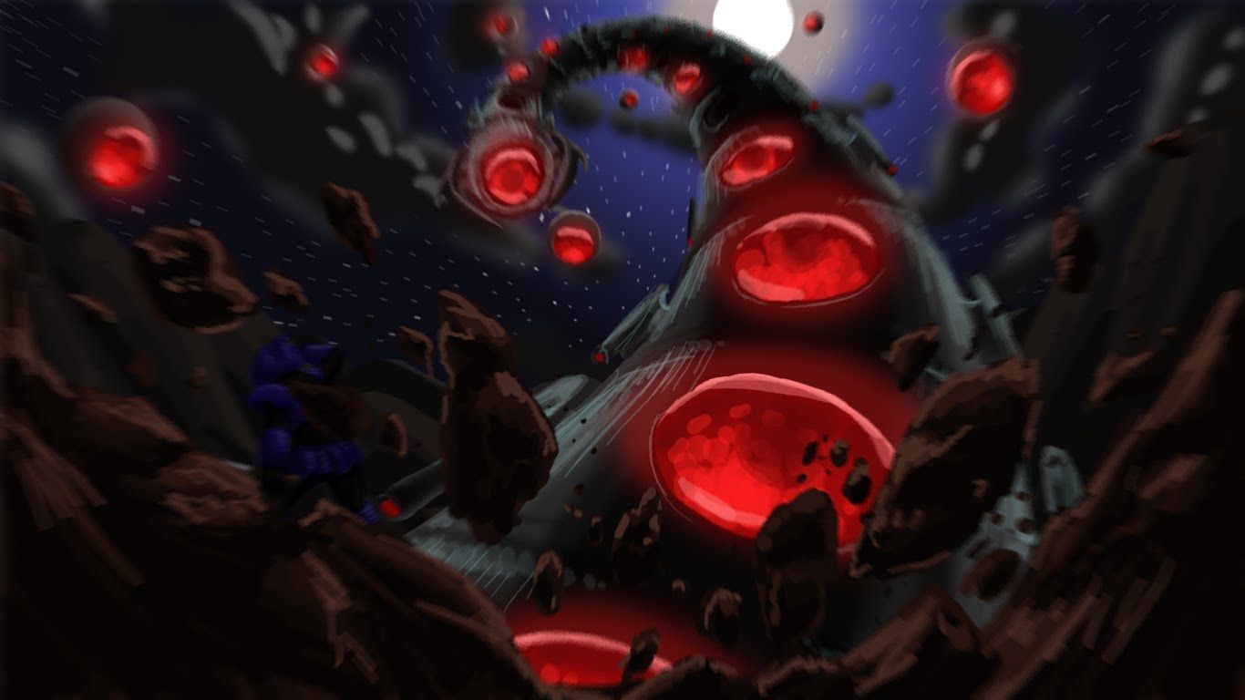 The Twins Terraria boss, 1215x658 HD, Desktop