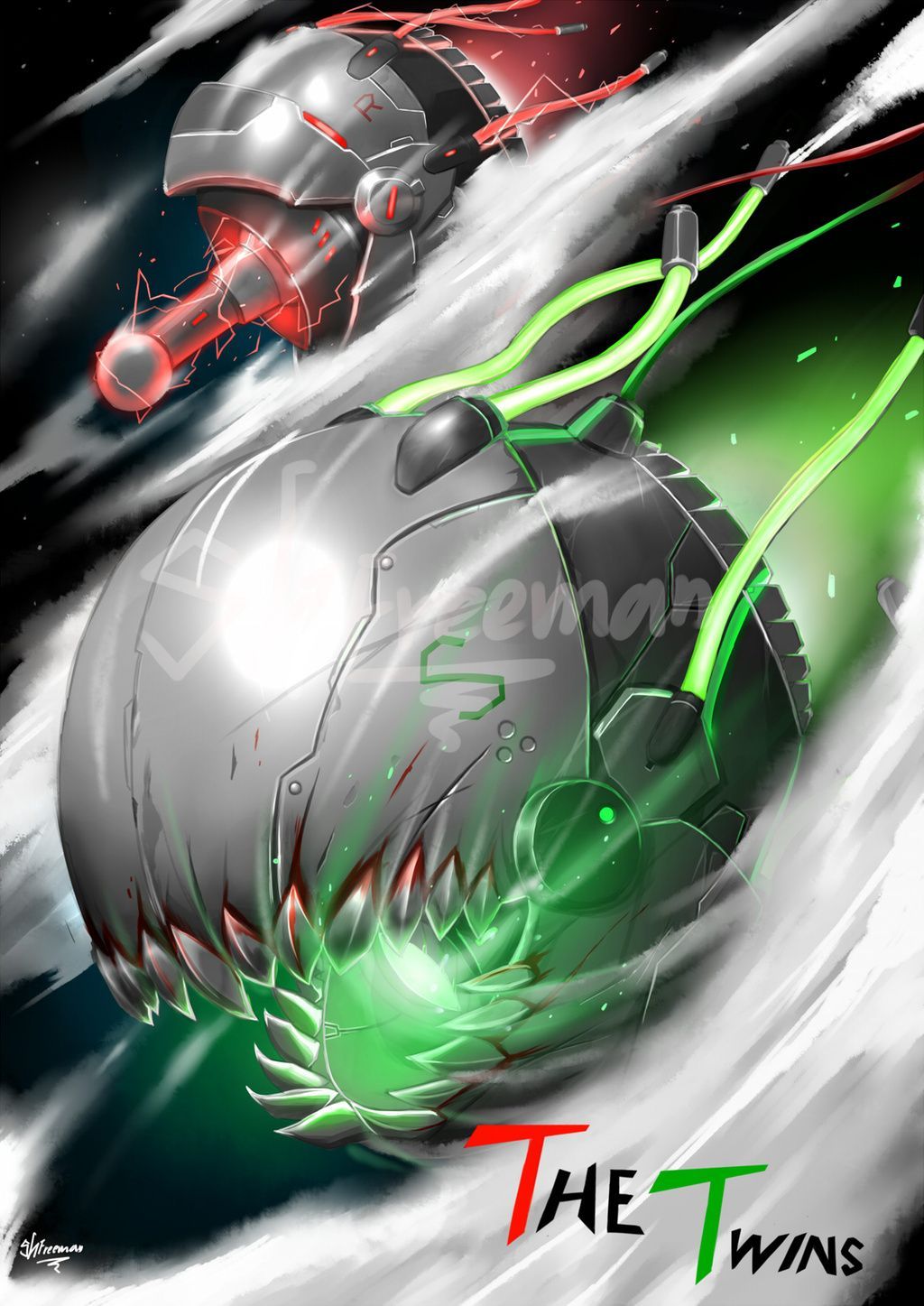 The Twins boss Terraria, sandbox 2D, 1024x1447 Verticale, Mobile