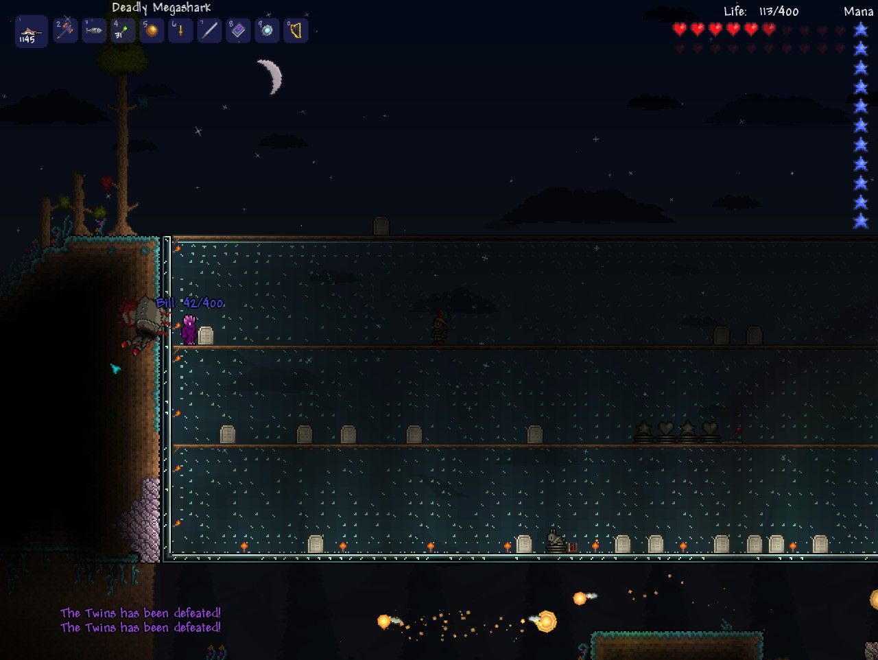 Terraria boss Twins gameplay, 1920x1080 Full HD, Desktop