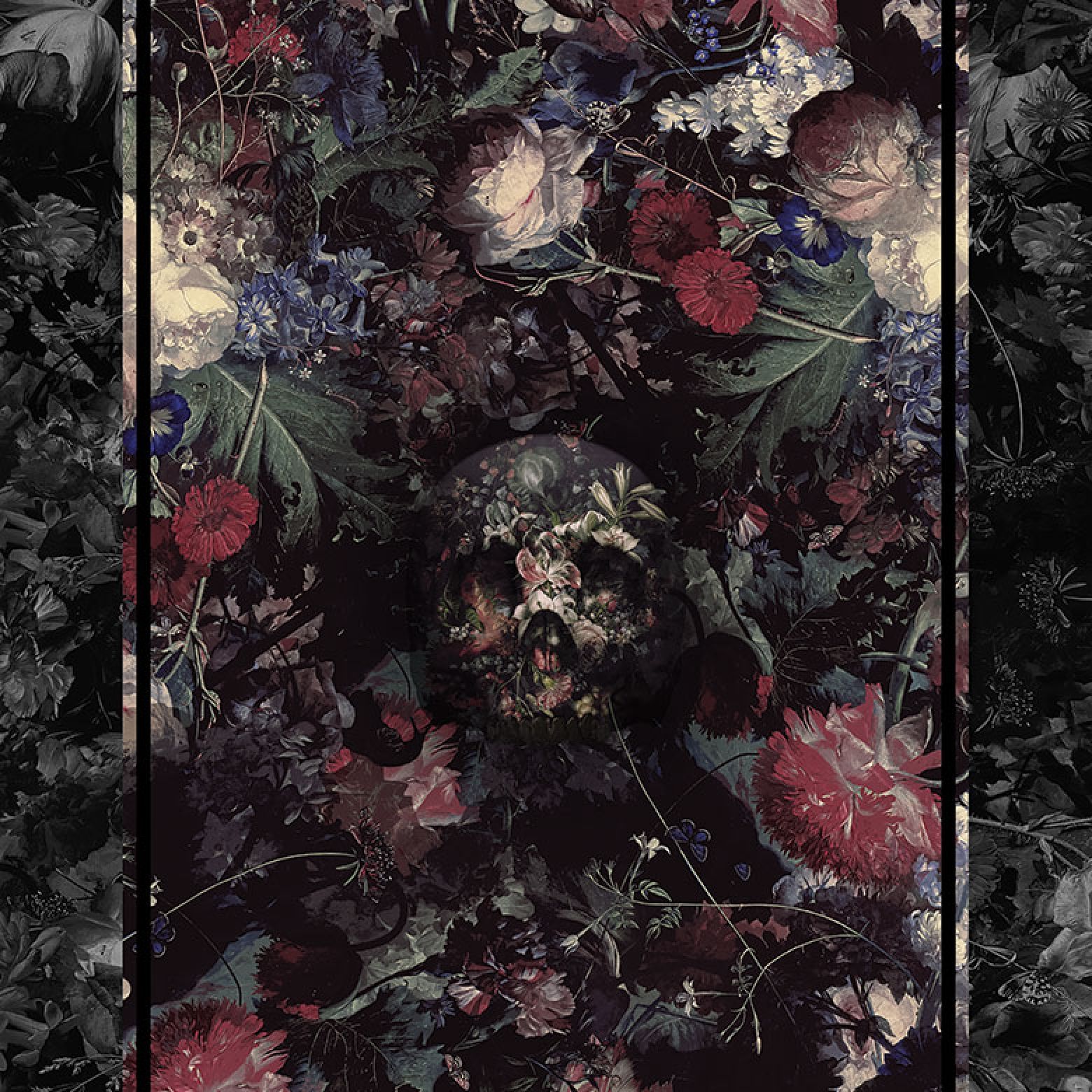 Teschio floreale scuro vintage, 1560x1560 720p, Laptop