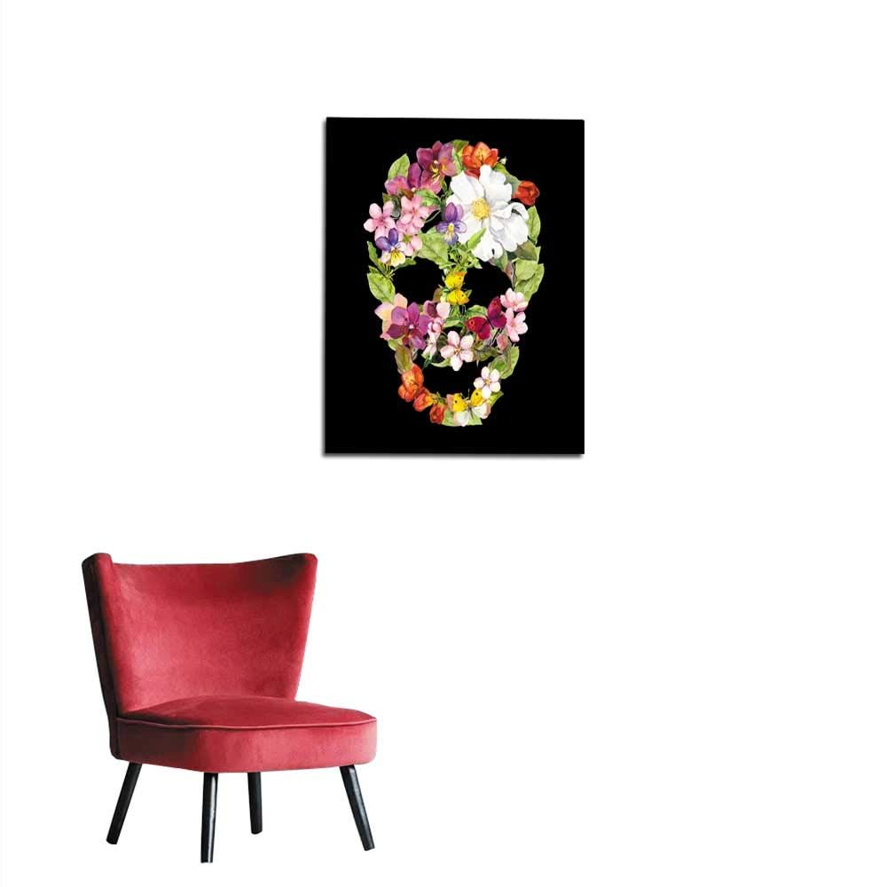 Teschi acquerello con fiori, 1203x870 HD, Desktop