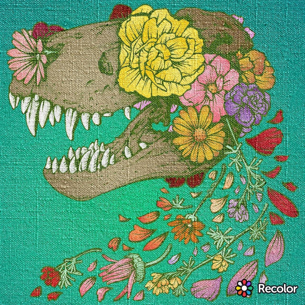 Teschio con fiore rosa, 1800x1800 HD, Desktop
