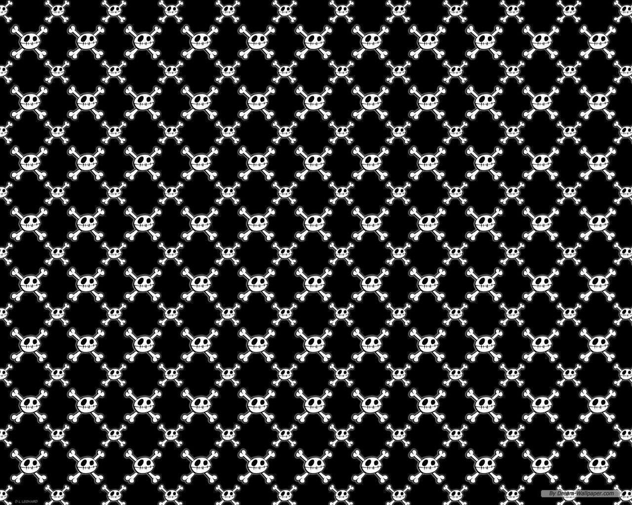 Teschi bianchi pattern nero, 1280x1024 720p, Laptop