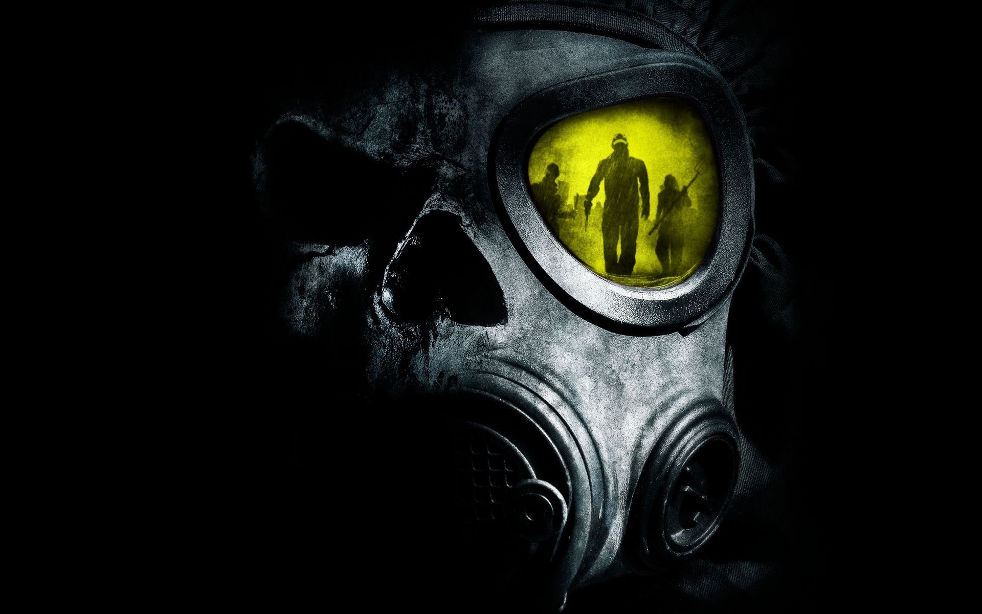 Teschio con maschera antigas, 1920x1200 Full HD+, iMac