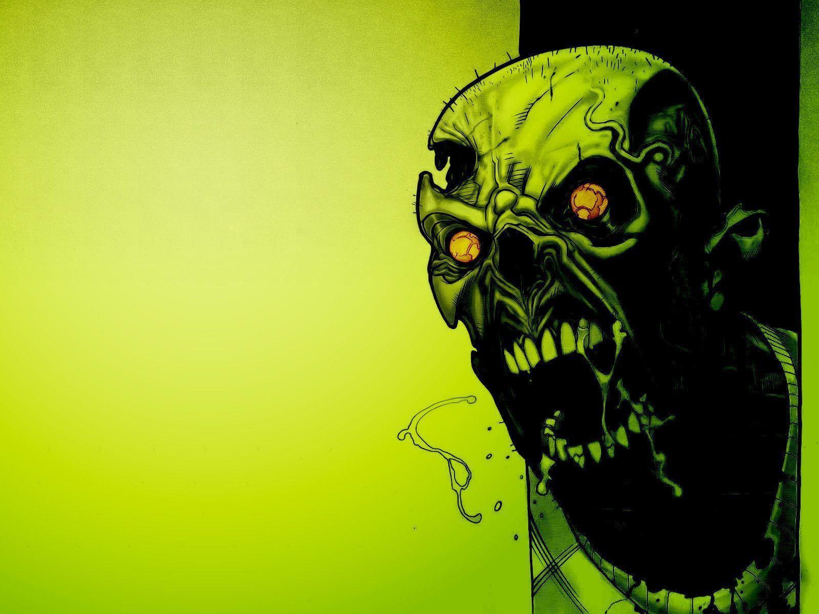 Teschio verde spaventoso horror, 1600x1200 900p, PC