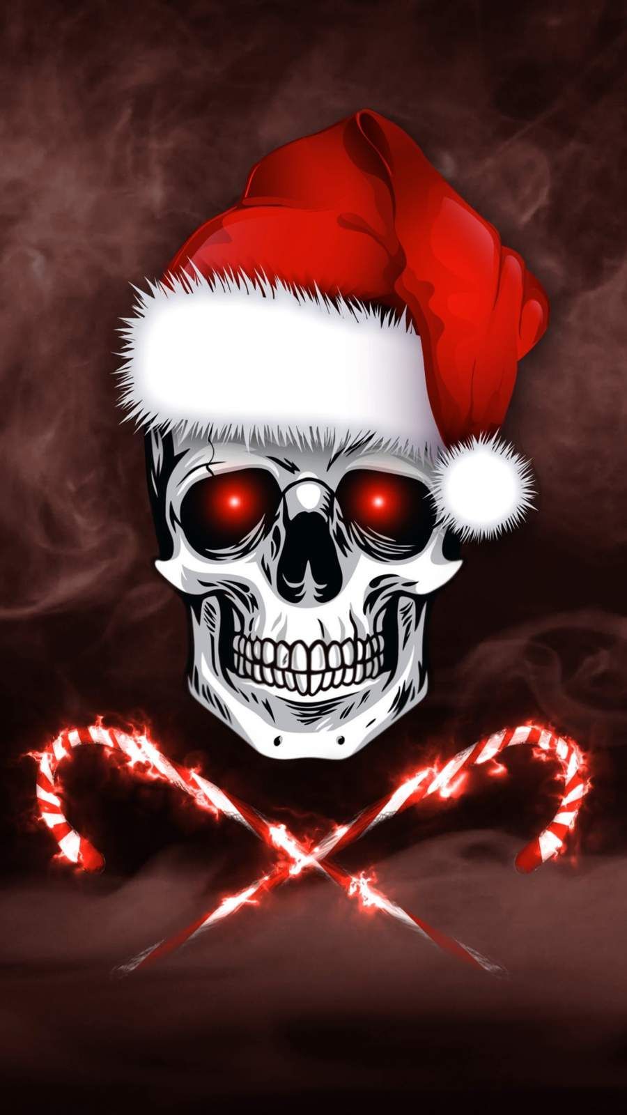 Teschio con cappello Babbo Natale, 900x1600 Verticale, iPhone Pro