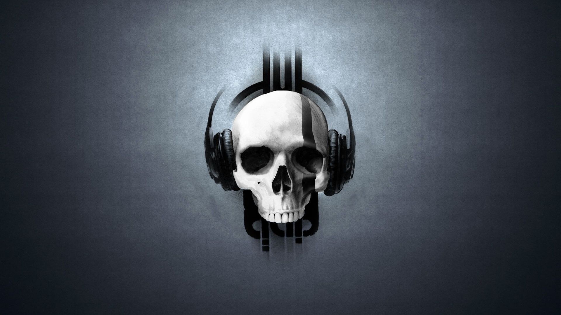 Teschio con cuffie audio, 1920x1080 Full HD 1080p, Desktop