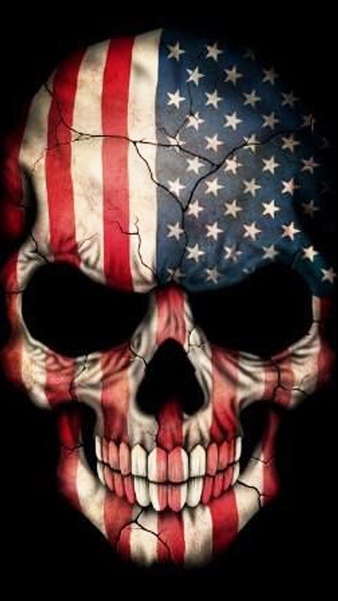 Teschio bandiera americana, 1080x1920 Verticale, iPhone