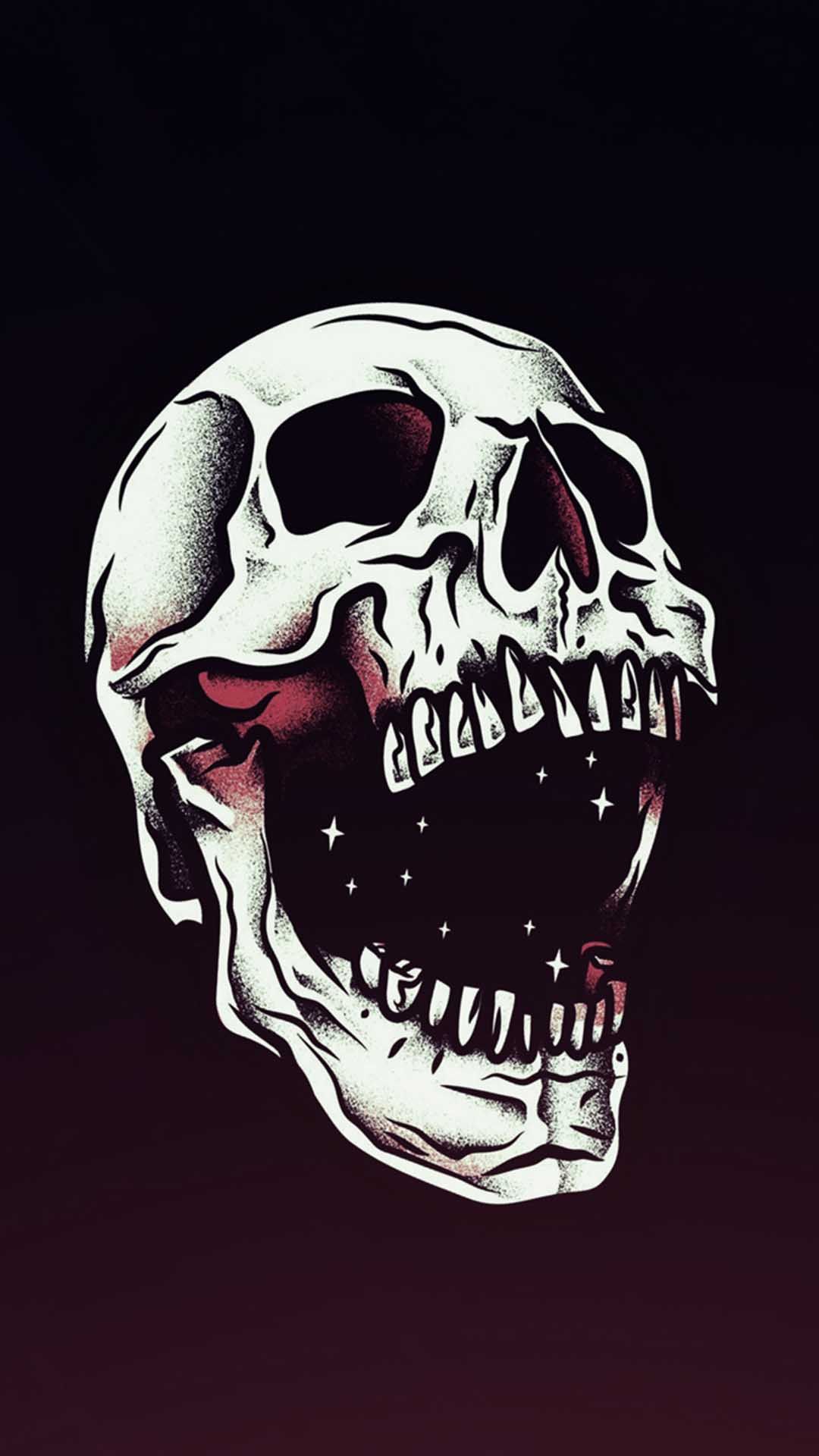 Teschio spaventoso illustrato, 1080x1920 Full HD Verticale, iPhone Pro Max
