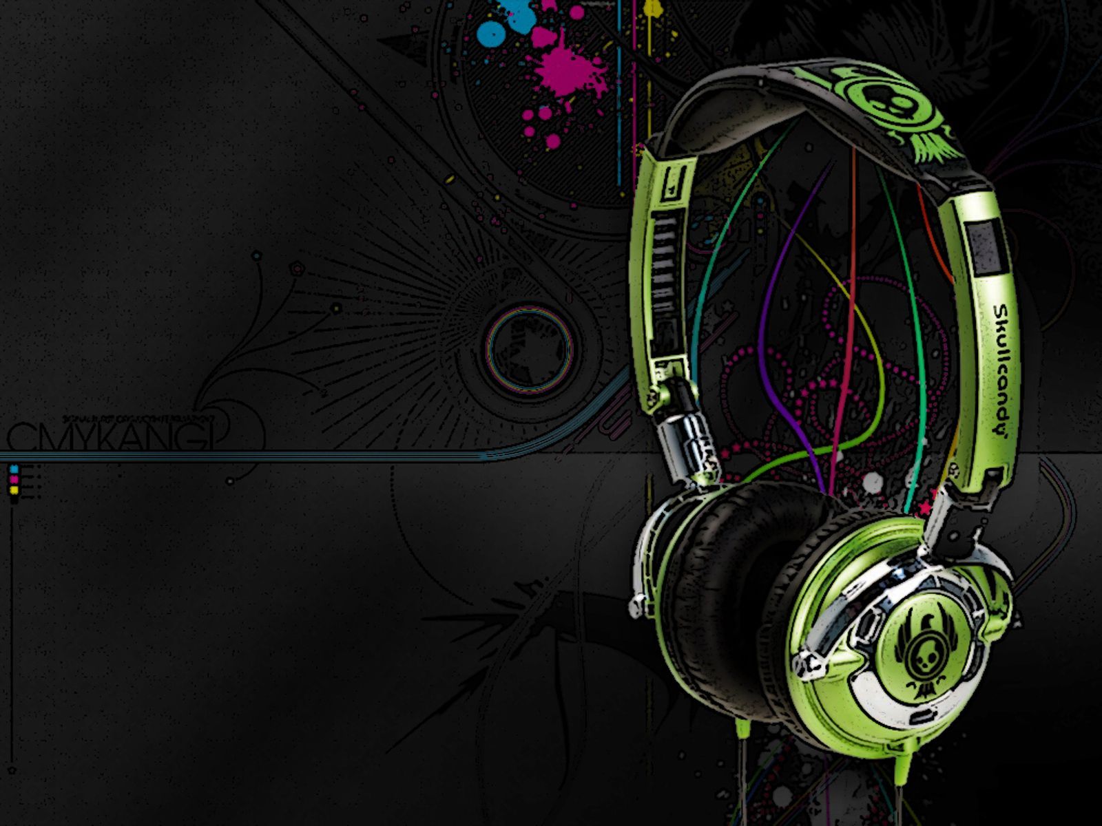 Cuffie verdi con teschio, 1600x1200 HD, PC