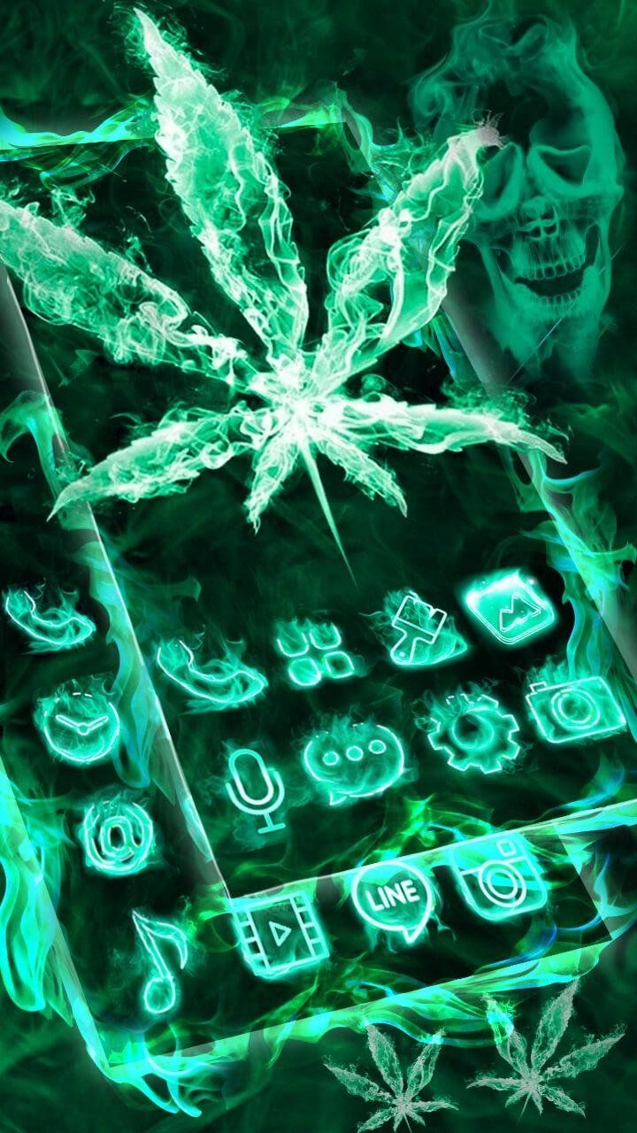 Foglia marijuana teschio fumo verde, 1600x1200 HD Ready, Desktop
