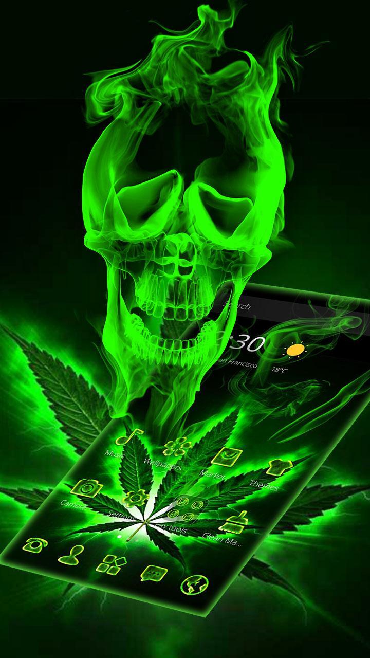 Teschio ossa e foglia marijuana, 1920x1080 1080p, PC Desktop