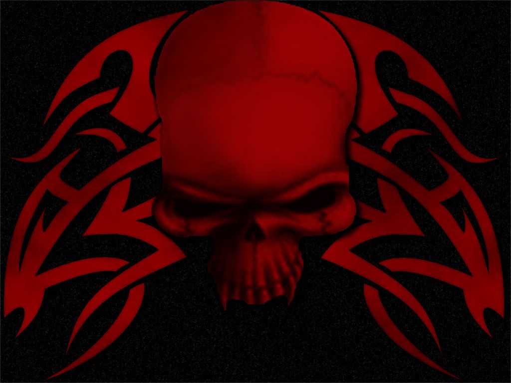 Teschio giullare rosso e nero, 1024x1000 HD, PC