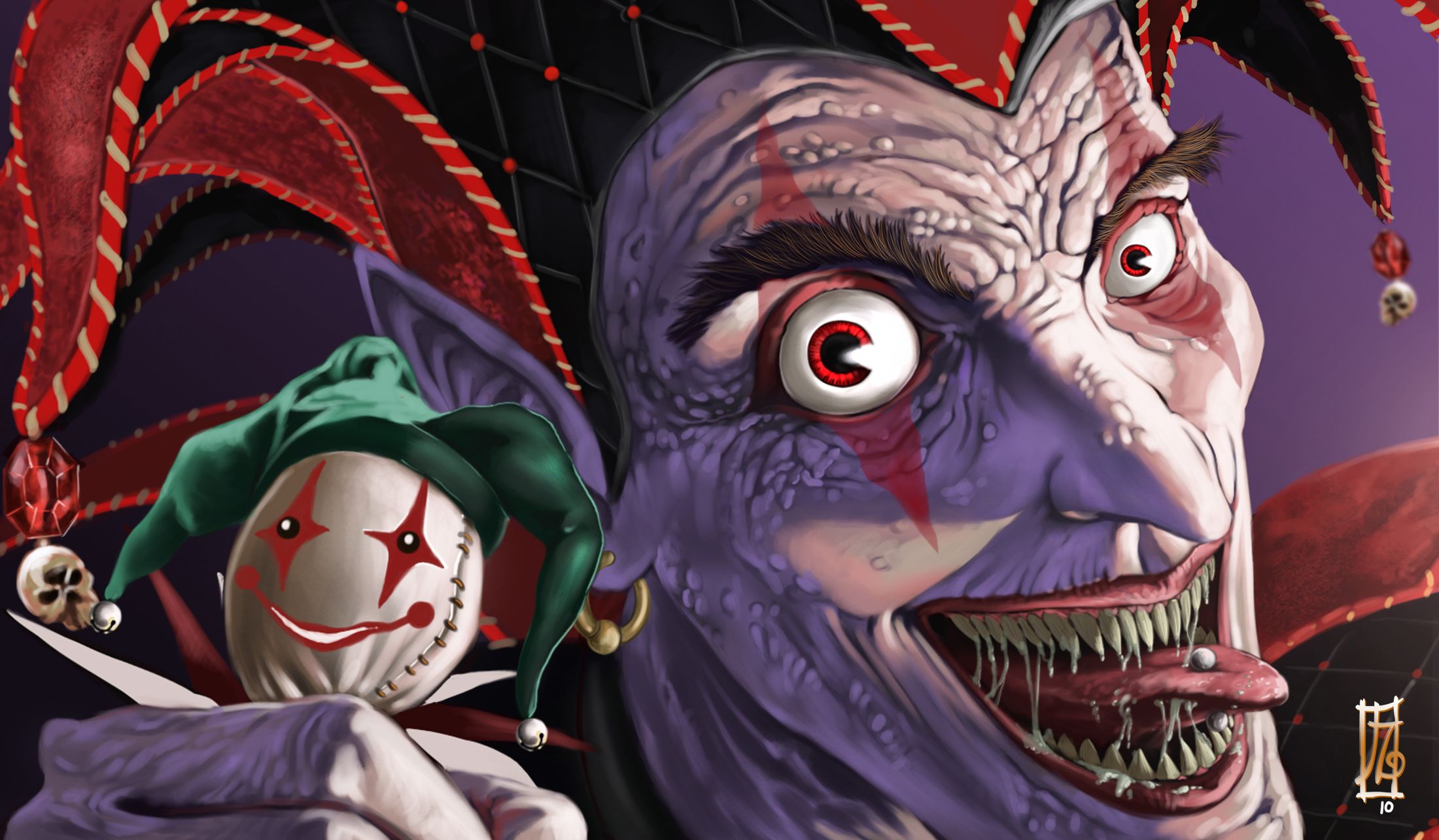 Teschio giullare inquietante, 2200x1285 Hi-Res, PC