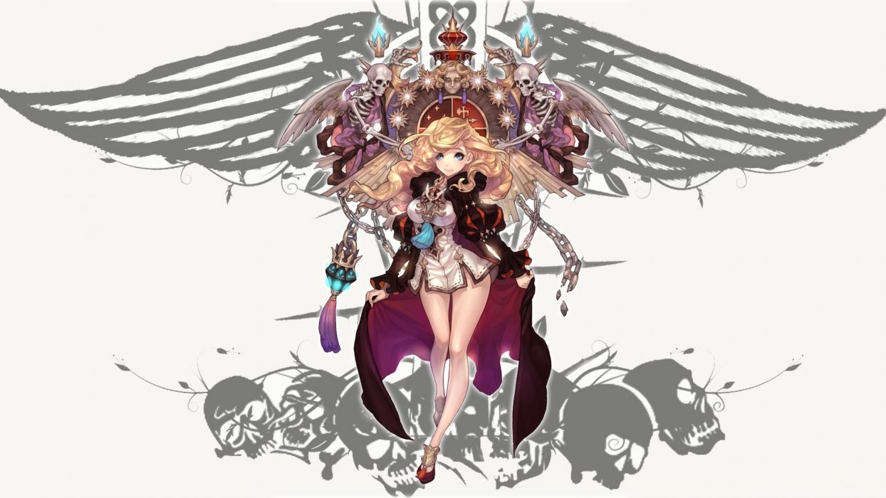 Ragazza anime bionda con ali, 1244x700 HD, PC Desktop